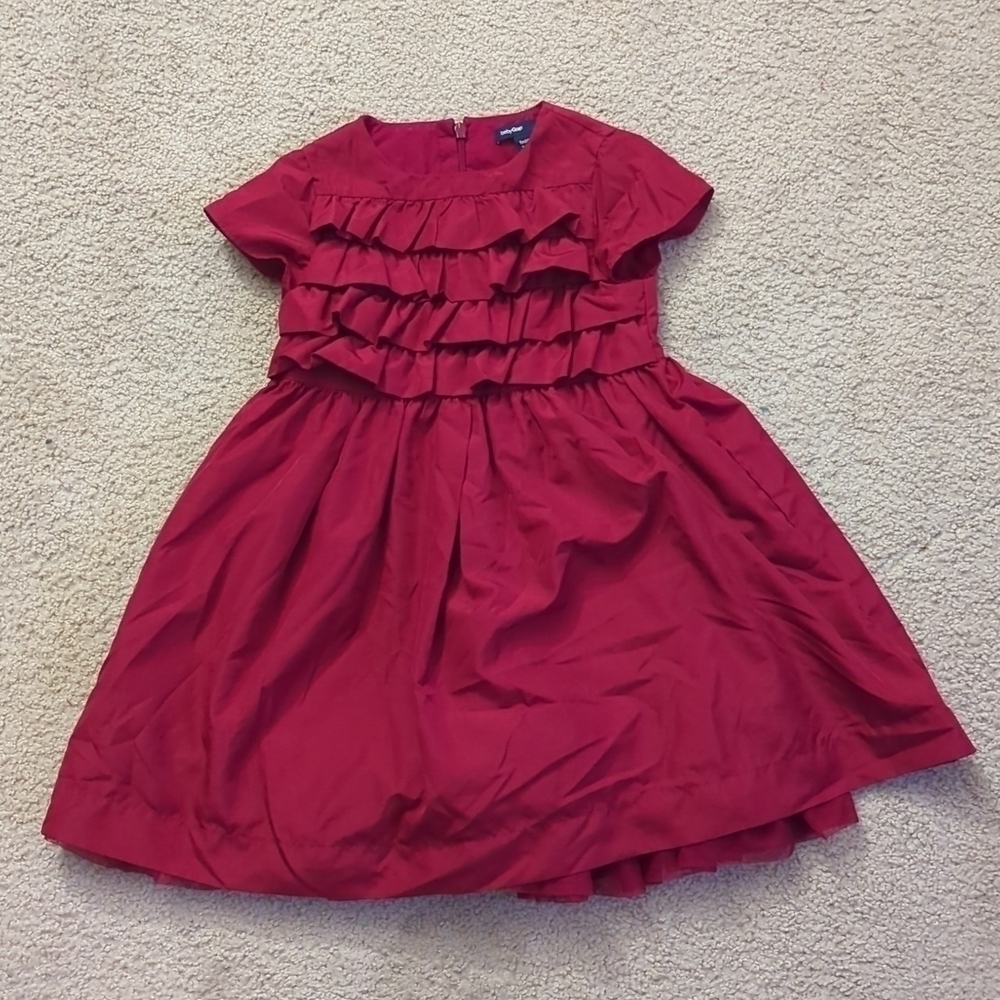 Baby Gap Red Short Sleeve Ruffle Twirl Valentine's Day Princess Dress Size 4T